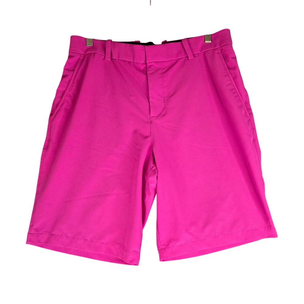 Nike Golf Shorts Mens 34 Magenta Pink Dri-FIT Flat Front Performance Athletic